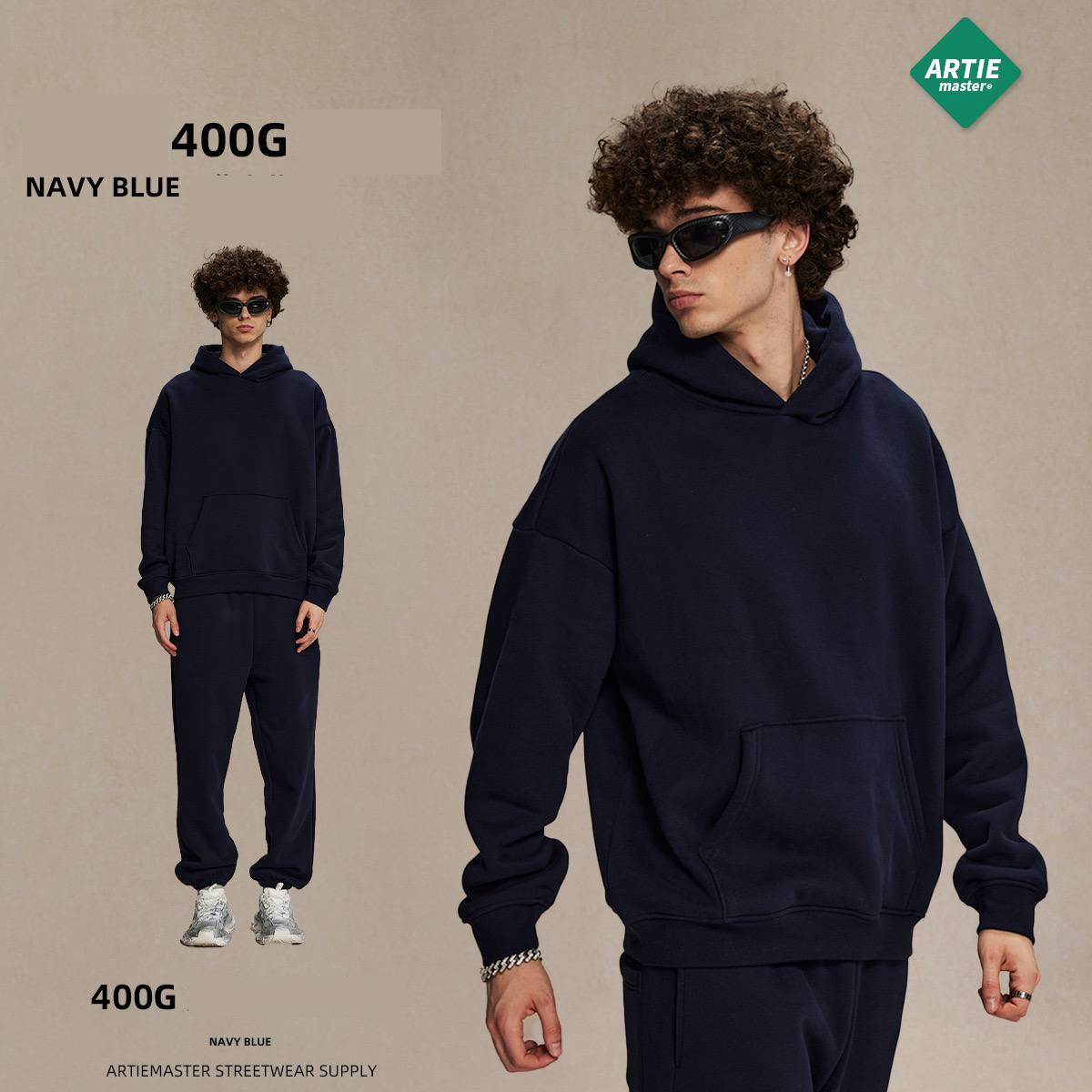 2025 autumn and winter new polar fleece 400g trendy hooded sweatshirt men's oversize non-shedding thickened men's hoodie (limited)