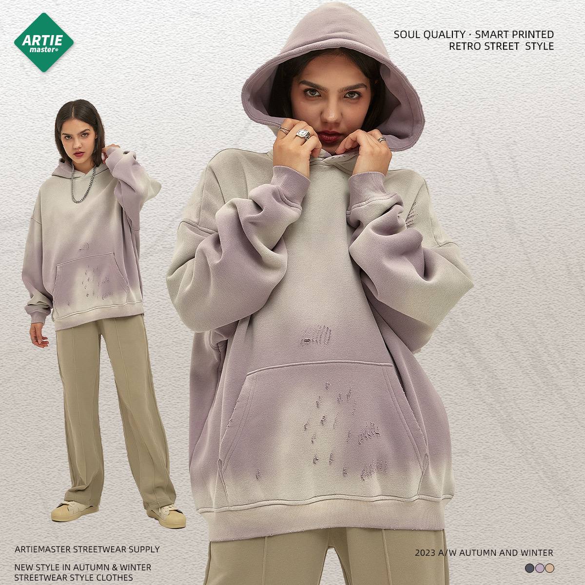Men's and Women's Clothing | 2025 Autumn and Winter New Arrivals 360g Sprayed Monkey Washed Old Edge Fashion Brand Hooded Sweatshirt Men & Women (limited)