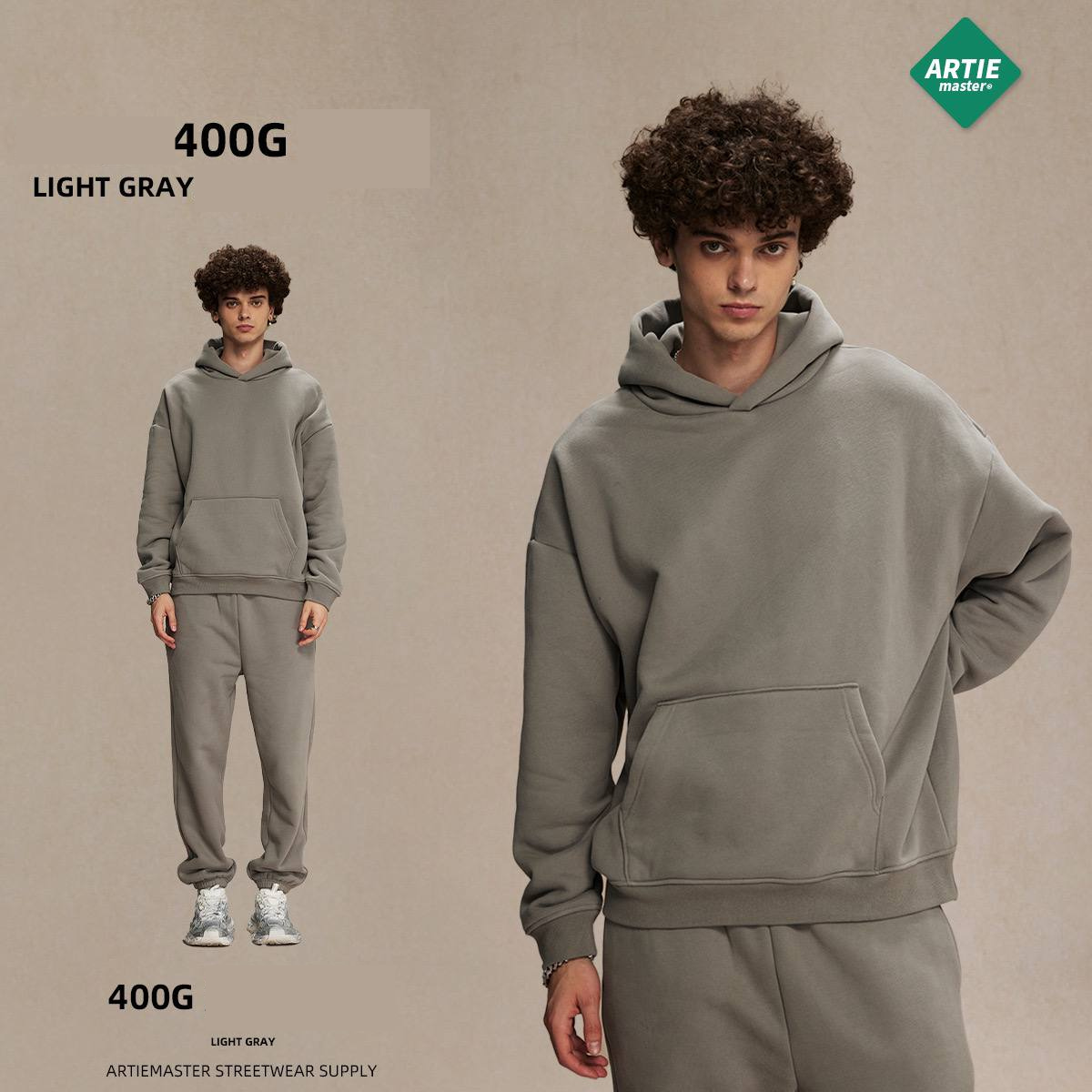 2025 autumn and winter new polar fleece 400g trendy hooded sweatshirt men's oversize non-shedding thickened men's hoodie (limited)