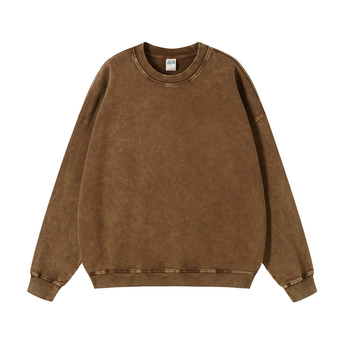 ARTIE Men's and Women's Clothing | Batik Heavy 420g Round Neck Sweatshirt for Men & Women Trendy Brand Solid Color Washed Distressed Retro Men's & Women's Sweatshirt (limited)