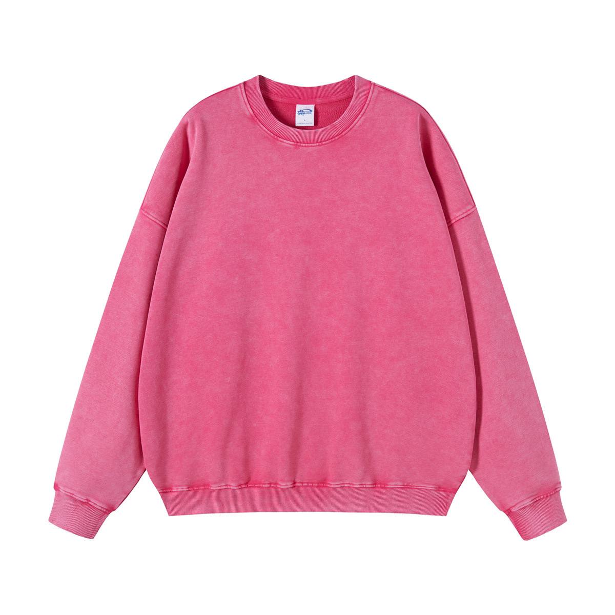 ARTIE Men's and Women's Clothing | Batik Heavy 420g Round Neck Sweatshirt for Men & Women Trendy Brand Solid Color Washed Distressed Retro Men's & Women's Sweatshirt (limited)