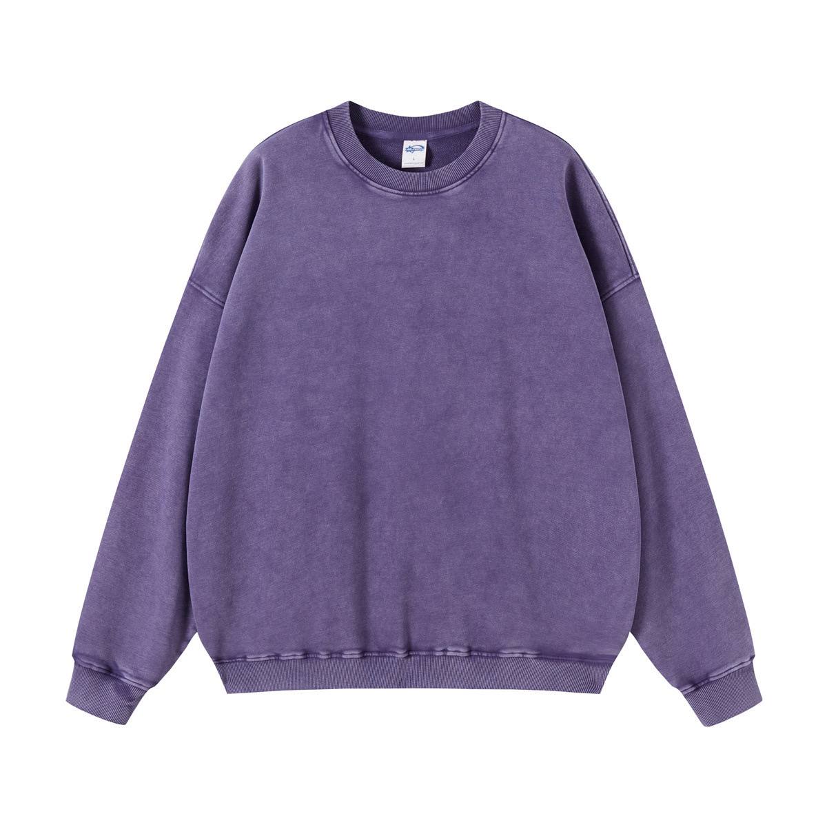 ARTIE Men's and Women's Clothing | Batik Heavy 420g Round Neck Sweatshirt for Men & Women Trendy Brand Solid Color Washed Distressed Retro Men's & Women's Sweatshirt (limited)