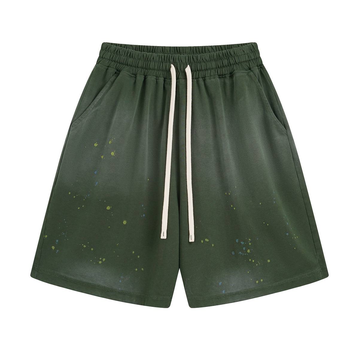 ARTIE Men's and Women's| 2025 Spring/Summer new 325G sprayed monkey color splash ink Retro loose shorts (LIMITED)